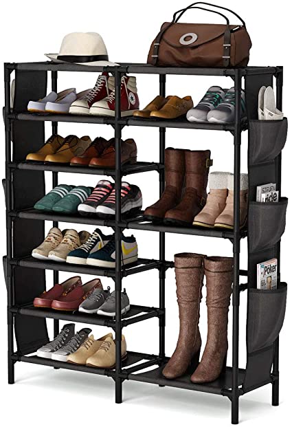 Tribesigns 7 Tiers Shoe Rack 24-30 Pairs Shoe Storage Organizer Non-Woven Shoe Shelf Boots Organizer