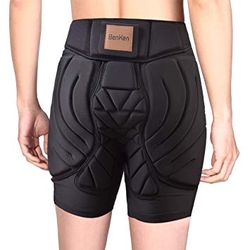 BenKen Ski Hip Protection,Anti-Fall Butt Guard Crash Pants for Skateboarding Skiing Cycling Street Motocross Motorcycle Climbing(28''-39'' Waist)(XL)