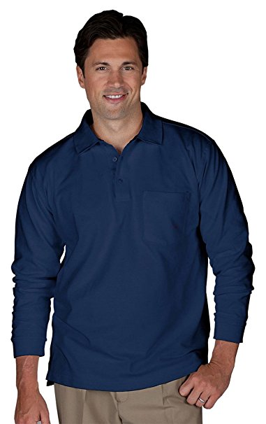 Edwards Unisex Long Sleeve Pique Polo With Pockets