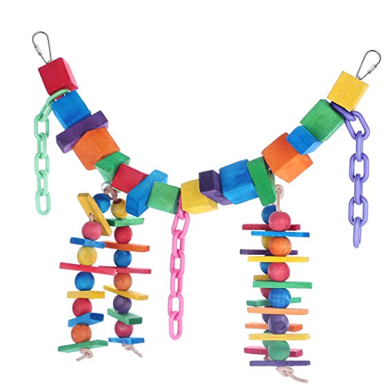 Bvanki Parrot Toy, Colurful Rainbow Bridge, Chewing,Hanging Toy, Parrot Nest Suitable for A Wide Variety of Large and Small Parrots and Birds.