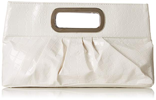Chicastic Oversized Glossy Patent Leather Casual Evening Clutch Purse with Metal Grip Handle