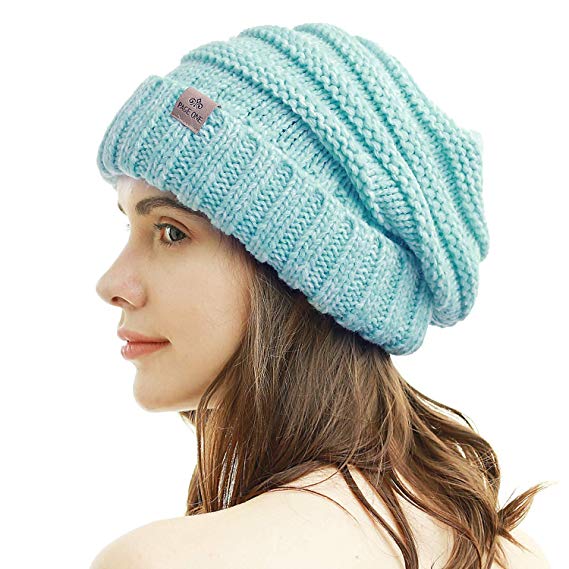 PAGE ONE Womens Winter Beanie Warm Cable Knit Hat Style Stretch Trendy Ribbed Chunky Cap