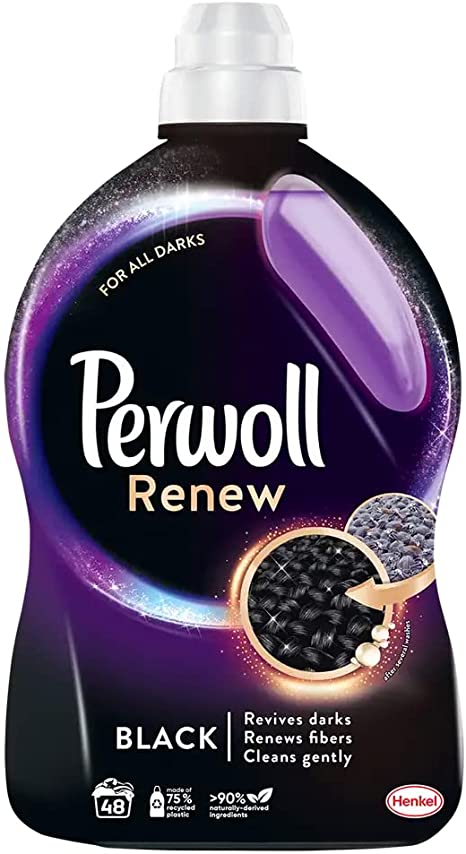 Perwoll Renew Black Liquid Laundry Detergent for Dark Clothes 2880ml (48 Wases)