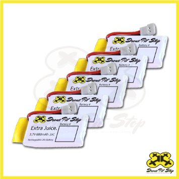 5pcs - 37V 680mAh Lipo Battery For Syma X5C X5SW X5SC X5A X5 and Cheerson CX-30W - Batteries Upgrade - Longer Flight Time