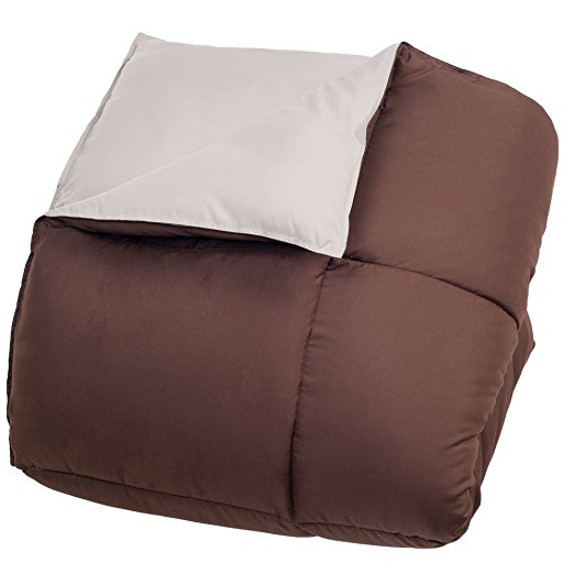 Lavish Home Reversible Down Alternative Comforter, Twin, Chocolate/Taupe