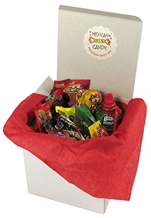 Mexican Candy Assortment Gift Box - Includes Pulparindo, Lucas, Pelon , De La Rosa, Vero, Indy Hormigas, Tama-Roca, Rockaleta, Zumba Goma, Lime Salt, Vero Mango Spice Mix Sweets by Ole Mission
