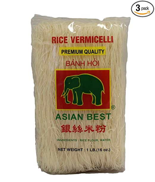 Asian Best Premium Rice Vermicelli Banh Hoi, 16oz (3 Packs)