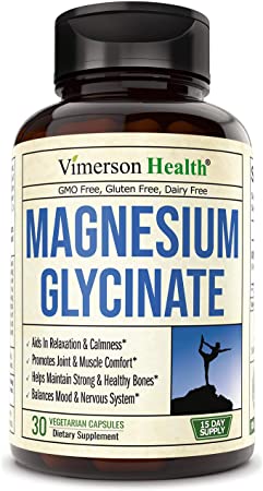 Magnesium Glycinate Supplement for Calmness and Relaxation. Pure Chelated Magnesium for Better Absorption. Helps Improve Mood and Hormonal Balance. Reduce Fatigue. Vegan, Gluten-Free. (30 Capsules)