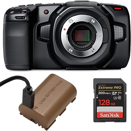 Blackmagic Design Pocket Cinema Camera 4K - Bundled with SanDisk 128GB SDXC Memory Card, and Extra Green Extreme LP-E6N Rechargeable Lithium-Ion Battery Pack and USB Charger