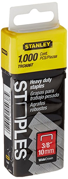 Stanley Trc606T 3/8 Inch Heavy Duty Wide Crown Staples, Pack of 1000(Pack of 1000)