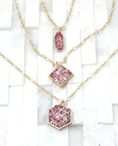 Layering Set of 3 Necklaces Gold Plate CZ