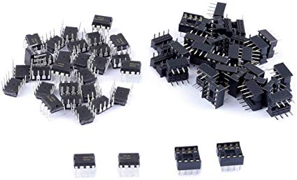 Cylewet 30Pcs NE555P Single Precision Timer with Sockets, NE555N NE555 Timer Chip IC Pulse Generator (Pack of 30) CYT1108