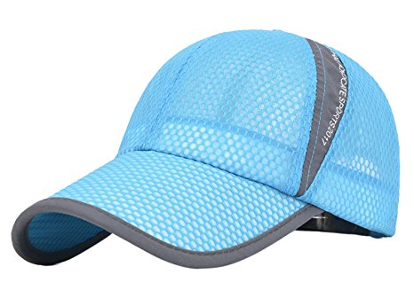 Panegy Unisex Mesh Brim Tennis Cap Outside Sunscreen Quick Dry Adjustable Baseball Hat