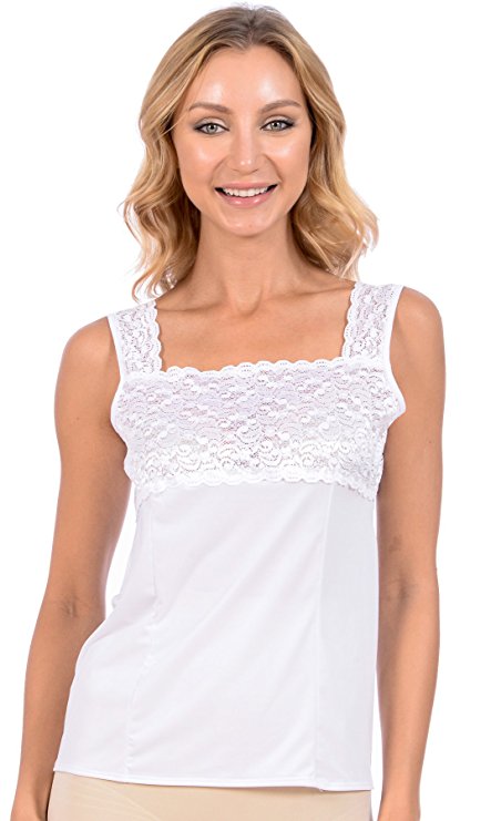 Patricia Lingerie Women's Silky Soft Stretch Camisole with Lace