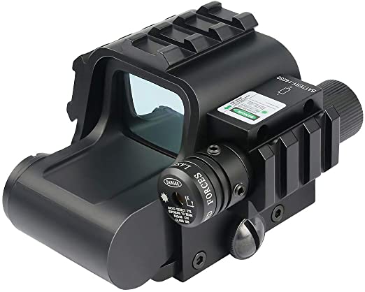 Feyachi Reflex Sight - HD553G Red & Green Tactical Holographic Sight with Green Laser Sight - 3 Side 20mm Rail