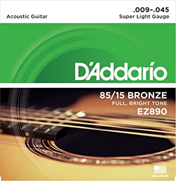 DAddario EZ890 Bronze Superlight Acoustic Guitar Strings