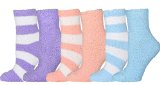 TeeHee Fashionable Cozy Fuzy Slipper Womens Crew Socks - Multi Packs