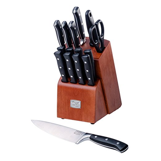 Chicago Cutlery Ashland 16-Piece Knife Set with Cherry Finished Block