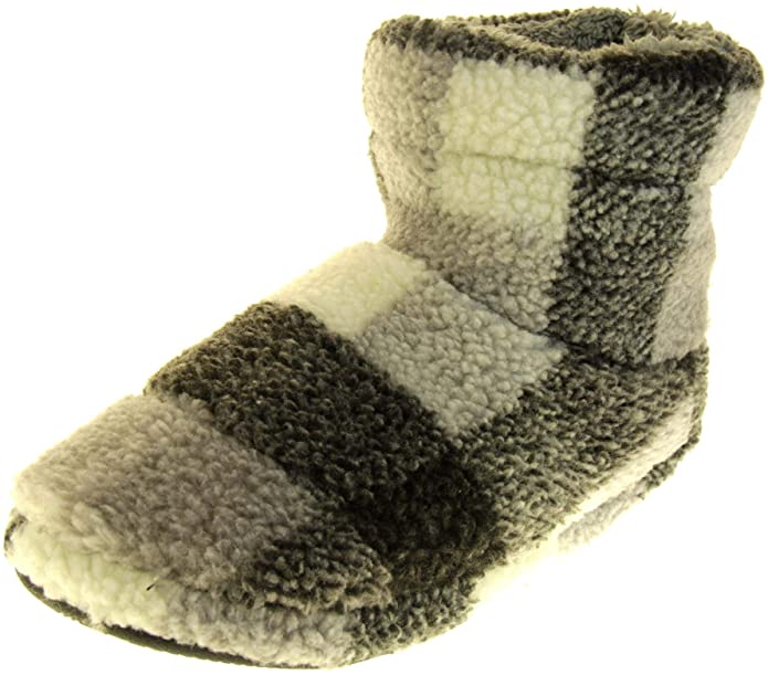 Dunlop Mens Warm Faux Fur Lined House Slipper Boots