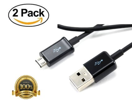 [Pack of 2] Micro USB Cable, High Speed Micro USB to USB Cable,Charging Cord for Samsung Galaxy / Edge, Kindle Fire, HTC, LG. Black,High Quality- Guaranteed Satisfaction....