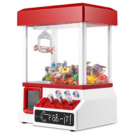 Claw Machine, Glonova Home Claw Grabber Electronic Claw Game, Carnival Crane Claw Toy Grabber Machine- Features Animation and Sounds for Exciting Pretend Play - Ages 8