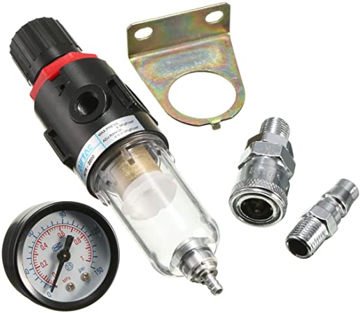 AFR-2000 1/4 Air Compressor Filter Water Separator Trap Tools Kit Regulator Gauge