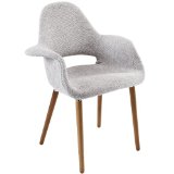 Poly and Bark Organic Arm Chair Light Grey Set of 2
