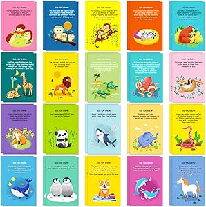 40 Pack Animal Fun Fact Postcards for Kids 4” x 6” Animal Greeting Cards Animal Knowledge Cards Animal Thank Note Cards Funny Cards Pack for Students, Friends and more