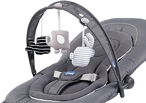 Chicco Hooplà Hammock for Babies from 0 Months to 18 kg, Swing and Chair for Babies and Children with Play Arch, Adjustable Backrest and Reducing Cushion, Compact - Grey (Moon Grey)