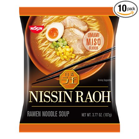Nissin RAOH Ramen Noodle Soup, Umami  Miso, 107 Gram (Pack of 10)