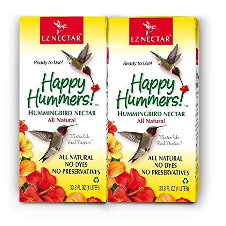 EZNectar (2 Piece) - 67.6 FL Ounce Total, All-Natural, Ready-to-Use Hummingbird Food - Nectar
