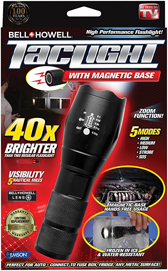 Bell   Howell 1381 Taclight with Magnets Taclight by Tactical Flashlight with Magents Baseblack