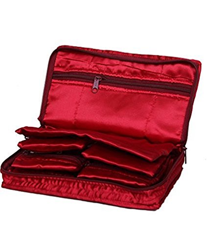 Kuber Industries™ Jewellery Kit / Make Up Kit/ Wedding Collection Gift In Satin (Maroon)