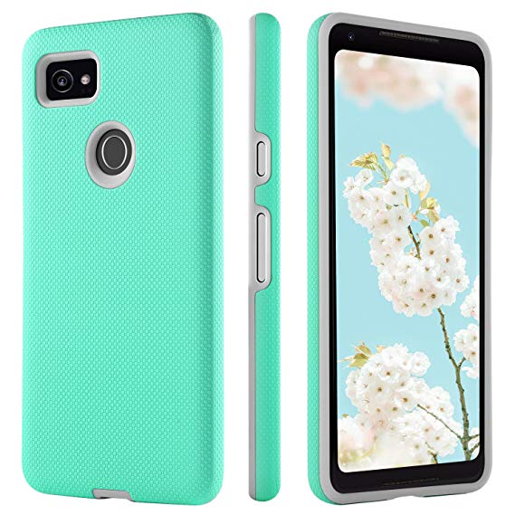 Google Pixel 2 XL Case, BENTOBEN Phone Case for Google Pixel 2 XL, Slim 2 in 1 Hybrid Soft TPU Bumper Hard PC Cover Shockproof Anti-Scratch Rugged Durable Impact Resistant Protective Phone cover for Google Pixel 2 XL– Mint Green