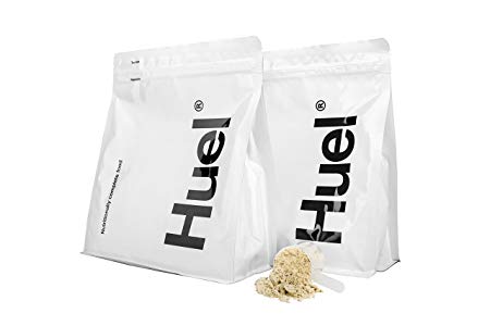Huel (Gluten Free) Vanilla Flavor Nutritionally Complete Food Powder - 100% Vegan Powdered Meal (2 Pouches - 7.7lb - 28 meals)