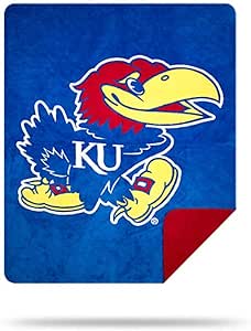 Denali Ultimate Comfort NCAA Team Throw Blanket, Plush, Hand-Stitched, Super Cozy Sports Blankets Made in The USA, Kansas Jayhawks