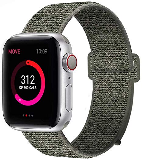 INTENY Sport Band Compatible with Apple Watch 38mm 40mm 42mm 44mm, Nylon Sport Loop, Strap Replacement for iWatch Series 4, Series 3, Series 2, Series 1