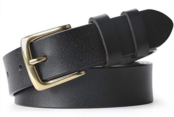 Women Leather Belt Black Waist Belt for Jeans Pants Dresses Plus Size