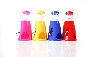 Lillypet Small Animal Hideout Puppy Pet Hideout Drinking 2-in-1 Water Bottle with Plastic Base Hut (Living Habitat for Dwarf Hamster and Mouse) Random Color