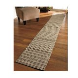 NEW 20 X 120 Sand Colored Striped Extra Long Nonslip Floor Runner Rug MADE IN USA