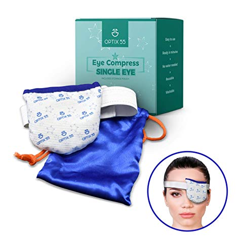 Single Eye Compress Heat Mask | Microwavable Pad for Soothing Therapy | Ultra Absorbent, Washable and Reusable | Treatment for Dry Eyes, Pink Eye, Puffiness, and Sties