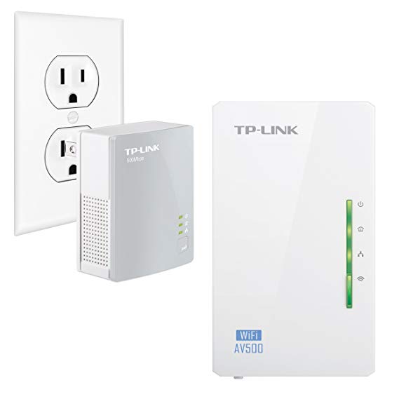 TP-Link AV500 2-Ports Powerline Wi-Fi extender Adapter Kit, 2-Kit (TL-WPA4220 KIT) (Certified Refurbished)