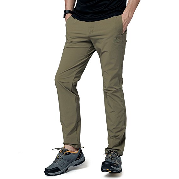 Camel Men's Spring and Summer Lightweight Breathable Casual Hiking Pants Outdoor Sports Quick Dry Trousers with Belt