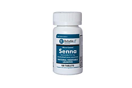 RELIABLE 1 LABORATORIES Micro Coated Senna 8.6mg Vegetable Laxative (100 Tablets, Single Pack)