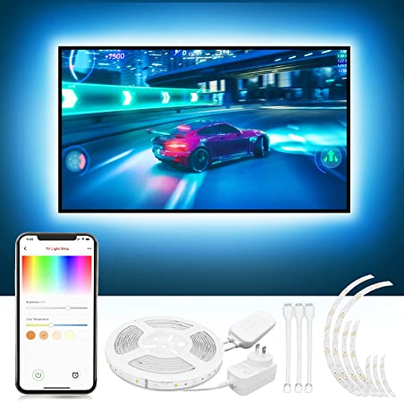 Sengled Smart Wi-Fi TV LED Backlights with 8 PCS Segmented Extension LED Strip Lights for 45-75 Inch TVs PC, Works with Alexa & Google Assistant, RGB, Music Sync TV Lights Behind, Multi-Mode Support