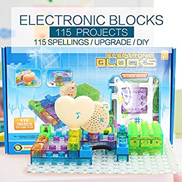 Circuit Kit With Lighted Bricks (34pcs), 115 Different Projects in 1, Educational Toy by Pantheon