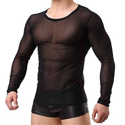 YouBin Sexy Men's Underwear Shirts T-Shirt Tank Top Fishnet Clubwear Mesh Undershirt