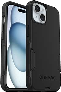 OtterBox Commuter Case for iPhone 15 / iPhone 14 / iPhone 13, Shockproof, Drop proof, Rugged, Protective Case, 3x Tested to Military Standard, Black, No Retail Packaging