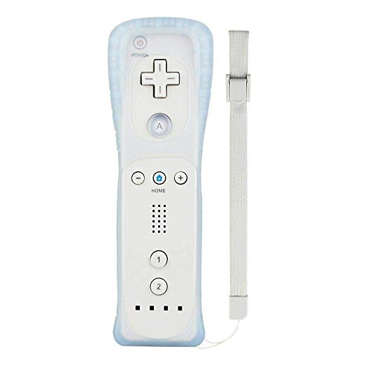 Wii Remote Controller, Lyyes Wii Contoller with Silicon Case and Strip for Nintendo Wii Wii U. (White)