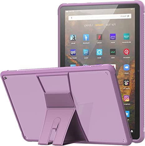 MoKo Case Fits All-New Kindle Fire HD 10 & 10 Plus Tablet (11th Generation, 2021 Release) 10.1", Ultra Soft Flexible Transparent TPU Acrylic Skin Bumper Edge Protection Back Cover Shell, Amethyst